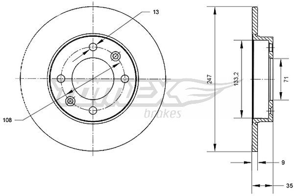 TOMEX BRAKES stabdžių diskas TX 70-58